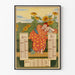 Kalender-Poster April Mai Juni mit Vintage-Blumenillustration