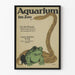 Poster vintage dell'acquario nello zoo con rana e serpente