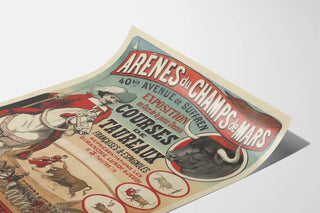 Vintage-Poster von Stierkämpfen in den Arenen des Champs de Mars