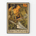 Italienisches Vintage-Propagandaposter mit zwei Schmieden und Flammen
