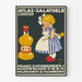 Vintage Atlas-Salatoele Poster - Childlike Design and Stylized Bottle