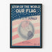 Vintage-Poster Unser Flagge auf der Spitze der Welt - Patriotische Wanddekoration