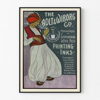 Poster pubblicitario vintage The Ault & Wiborg Co. per inchiostri da stampa