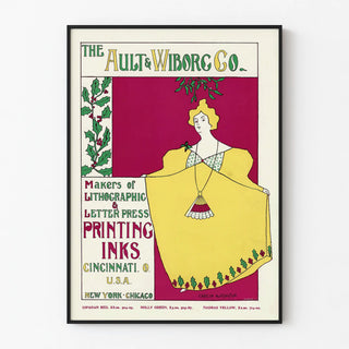 Poster pubblicitario vintage Ault & Wiborg Co. per inchiostri di stampa