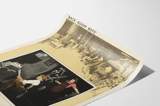 Poster artigianale vintage « Back Room Boys » Manutenzione Automobilistica