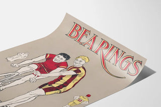 Poster vintage ciclismo Bearings per decorazione murale sportiva