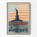 Poster vintage Statua della Libertà prima del tramonto