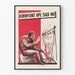 Poster di propaganda anticomunista vintage in rosso e nero