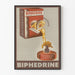 Poster pubblicitario vintage BIPHEDRINE gocce nasali