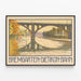 Vintage poster of Bremgarten-Dietikon railway bridge — framed artwork on a wall