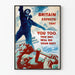 Poster vintage di propaganda britannica con marinaio e slogan