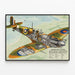 Technisches Poster britischer Spitfire - Vintage Wanddekoration Poster — gerahmtes Bild an der Wand