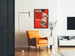 Poster pubblicitario vintage italiano rosso e nero