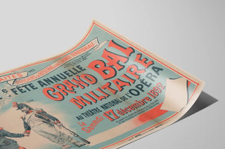 Altes Poster Großes Militärisches Ball 1892 - Vintage Militärische Wanddekoration — Ansicht des Kunstwerks