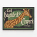 Vintage poster of Carl Hagenbeck's Tierpark Stellingen Giraffe — framed artwork on a wall