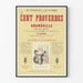 Vintage-Poster mit Cent-Proverbien von Grandville, farbige Radierungen