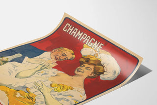 Poster vintage Champagne Plusquin Feu