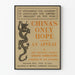 Poster vintage Cina - L'unica speranza della Cina
