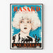 Poster vintage film "Hasard" con ritratto stilizzato e silhouette