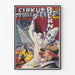 Vintage poster of Cirque Berny in a riding ring with clown and artists