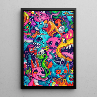 Pop Art Painting - Chromatic Explosion | Art print Wall Decoration Painting poster copy