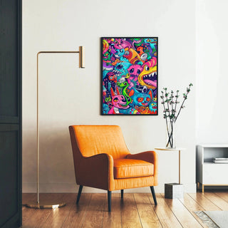 Tableau Pop Art- Explosion Chromatique | Reproduction Tableau Décoration murale affiche copie