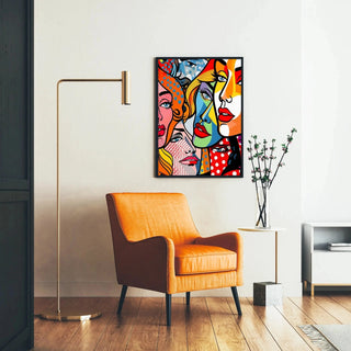 Pop Art Painting - Fragmented Faces | Art print Wall Decoration Painting Poster Copy