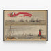 Poster of the General Transatlantic Company - Fleet of Ships in Paris — framed artwork on a wall