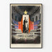 Vintage concert hall poster with orchestra and Soviet military poster