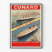 Vintage Cunard Transatlantic Poster Queen Mary and Queen Elizabeth