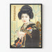 Vintage Japanese Poster of a Woman in a Black Kimono