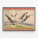 Vintage Barnum & Bailey Poster - The Flying Metamorphoses of the Circus — framed artwork on a wall