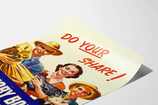 Poster vintage Do Your Share - Aiuta con denaro e prodotti agricoli
