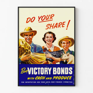 Poster vintage Do Your Share - Aiuta con denaro e prodotti agricoli