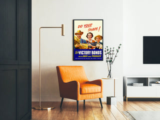 Poster vintage Do Your Share - Aiuta con denaro e prodotti agricoli