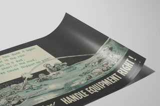 Poster Murale Vintage Militare « Non Fare lo Stupido - Maneggia l'Equipaggiamento Correttamente » — vista dell’opera