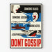 Poster vintage di sensibilizzazione contro le dicerie e la sicurezza marittima