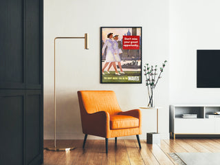 Poster vintage militare Navy Waves – decorazione murale retrò
