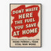 Vintage-Poster Kraftstoffersparnis zu Hause