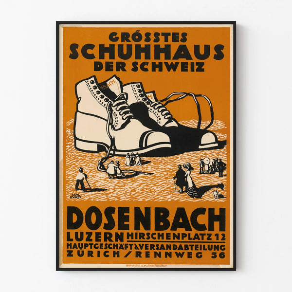 Poster vintage scarpe Dosenbach Svizzera