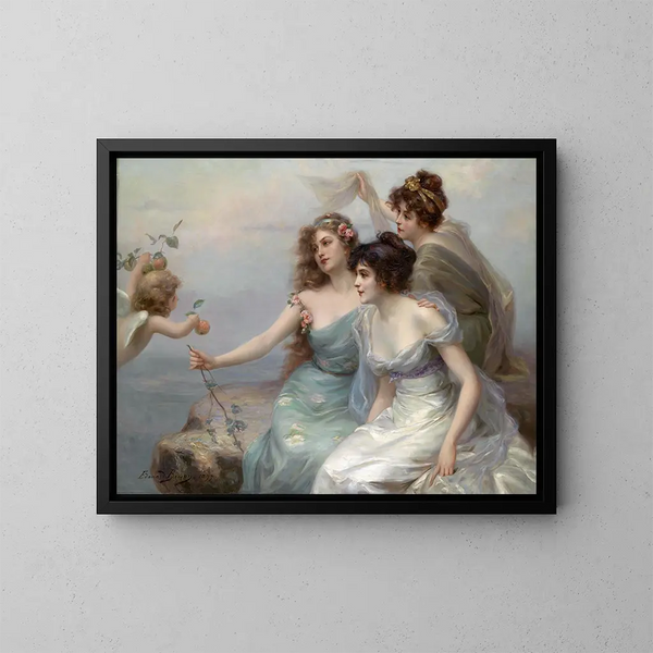 Die drei Grazien - Édouard Bisson — gerahmtes Bild an der Wand