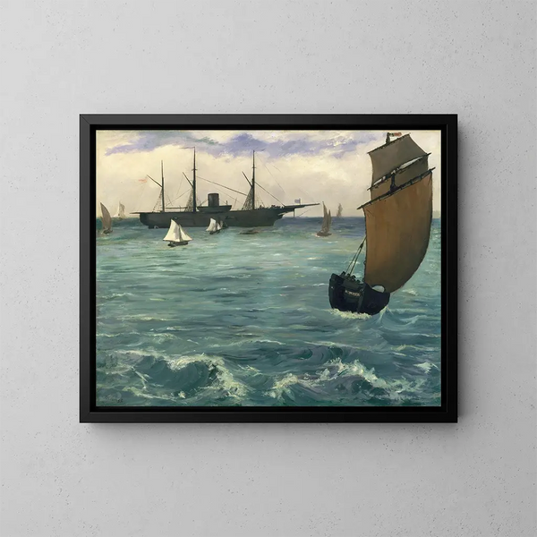 Le Kearsarge à Boulogne - Édouard Manet — quadro incorniciato alla parete