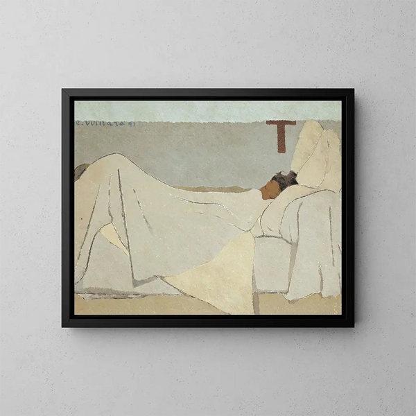 Im Bett - Édouard Vuillard — gerahmtes Bild an der Wand