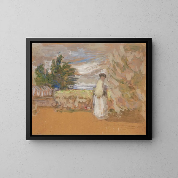 Frau im Garten - Édouard Vuillard — gerahmtes Bild an der Wand