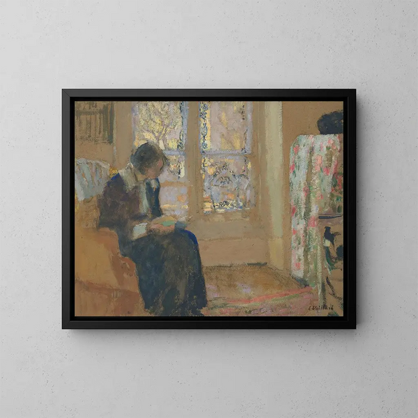 Junge Frau liest - Édouard Vuillard — gerahmtes Bild an der Wand