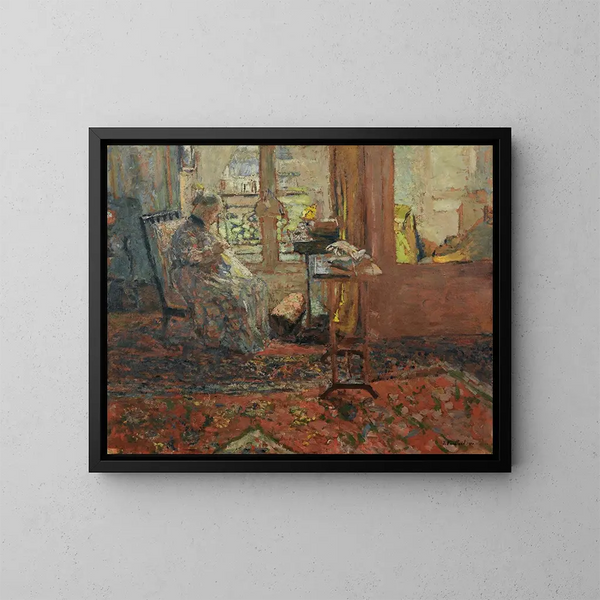 La Couseuse devant la fenêtre - Édouard Vuillard — quadro incorniciato alla parete