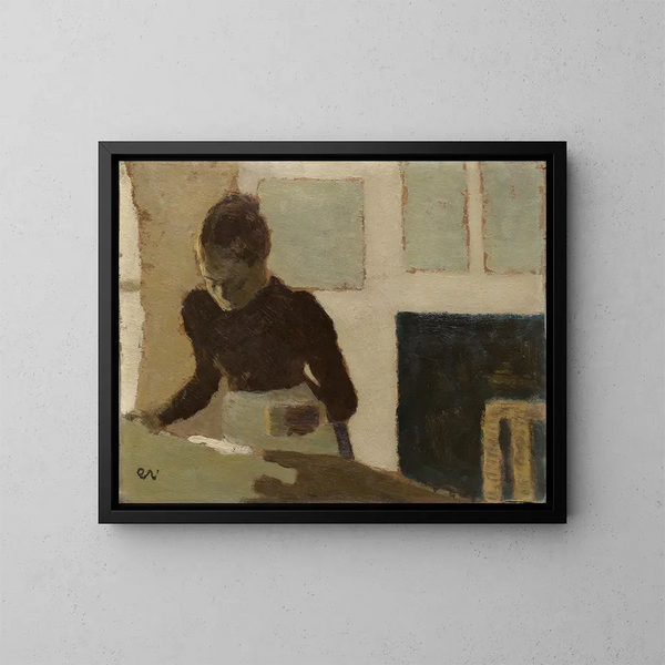 Frau beim Bügeln - Édouard Vuillard — gerahmtes Bild an der Wand