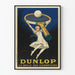 Poster vintage Dunlop La Balle dei Campioni tennis
