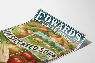 Poster vintage Edwards Desiccated Soup 4 varietà di verdure