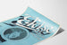 Vintage-Dekorationsposter "Eloise" in Blau und Schwarz